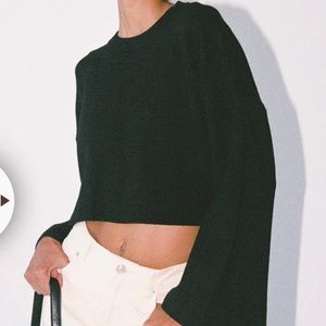 Princess Polly Girl Soldier cropped sweater- Black